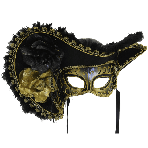 Women's Adult Venetian Mask with Hat
