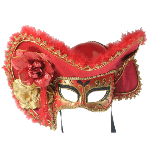 Women's Adult Venetian Mask with Hat