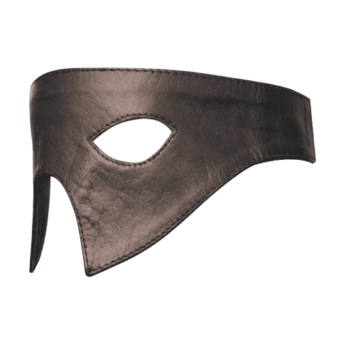Genuine Real Black Leather Eye Mask